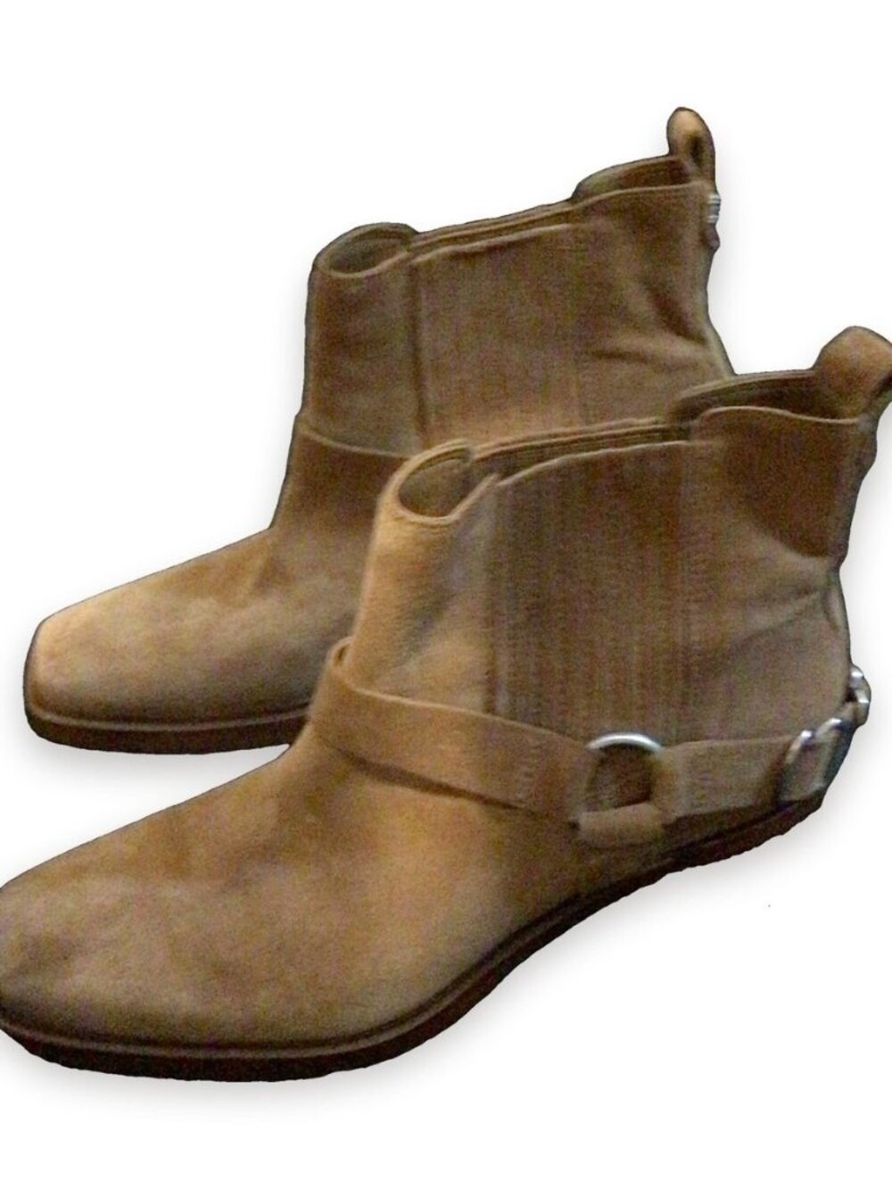 Sam Edelman Tan Suede Harness Ankle Booties Size 9